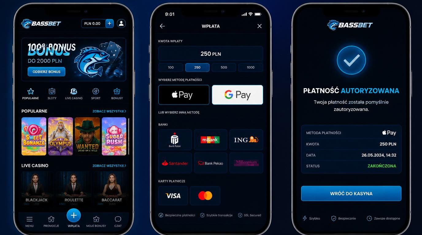 Ikona urządzenia mobilnego z Apple Pay i Google Pay, środowisko kasynowe w tle