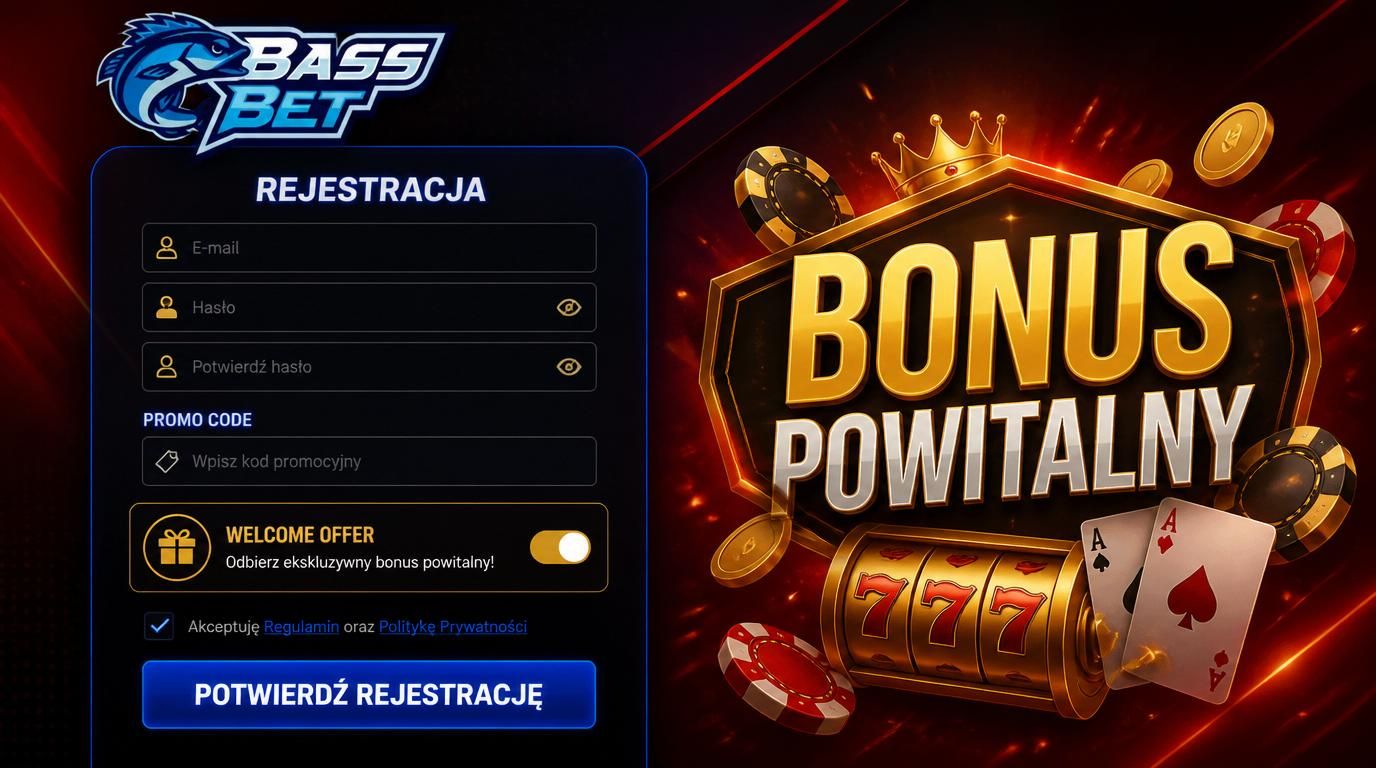 Widok formularza rejestracji z opcją bonusu powitalnego